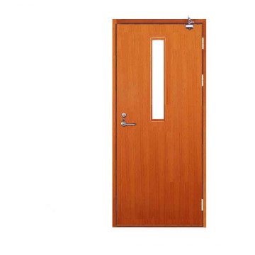 XZIC Apartment 20 minutes fire rated commercial wood door design emergency exit door with push bar